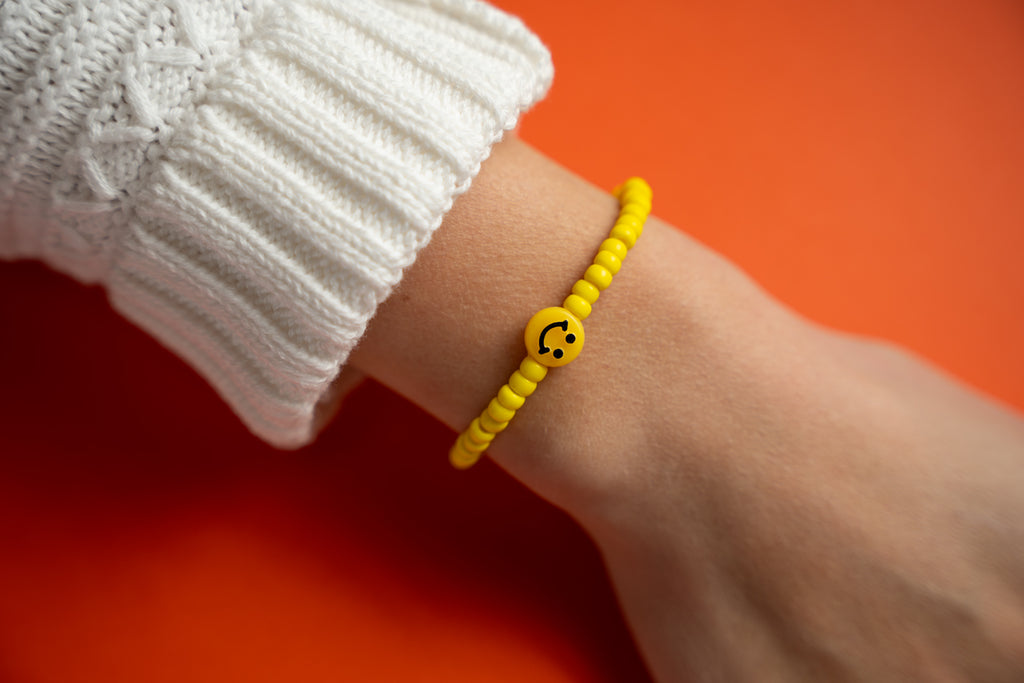 Smiley in Yellow Candi Beads