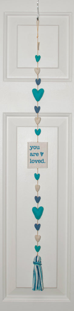 You are Loved Heart String in Blue