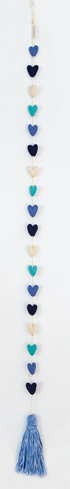 Blues and Ivory Hearts Heart String