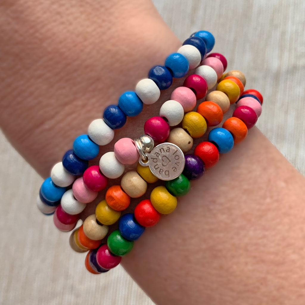Cotton Candy Wood Candi Beads