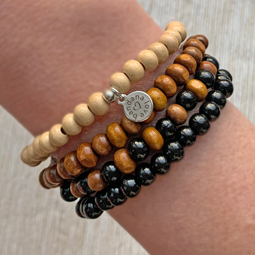 Brown and Black Wood Candi Beads