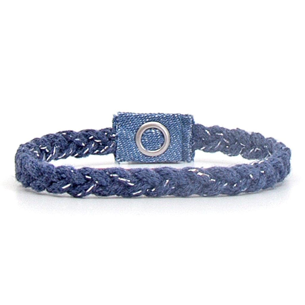 Navy with Silver Rope