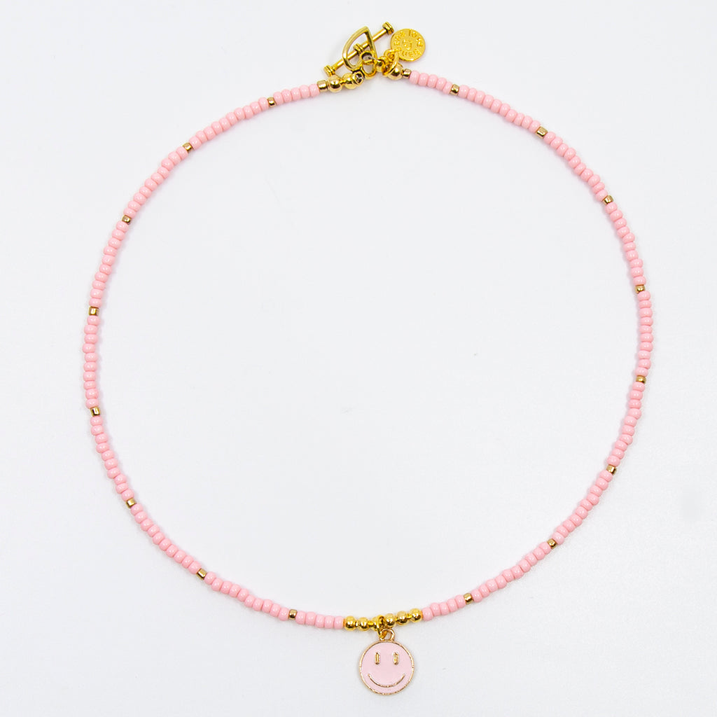 Smiley Mini Candi Beads Necklace in 6 Colors